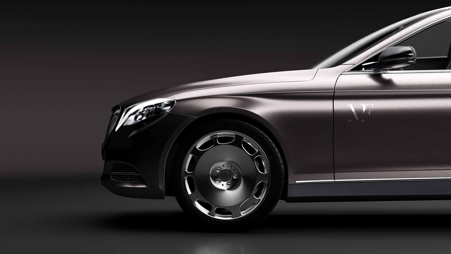 Limo car, a premium luxury vehicle on black. Vip transport,
